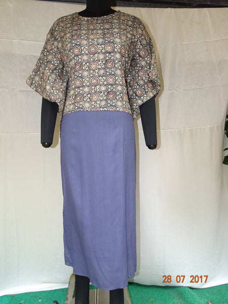 Grey\Blue Poncho Cum Long Kurti
