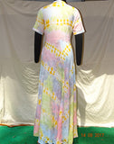 Multi Colour Tye-Dye Kurti with Black Tasseles