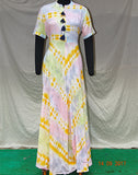 Multi Colour Tye-Dye Kurti with Black Tasseles
