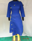 Indigo Blue Angarkha Kurti with Tassels