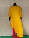 Yellow Long Kurti with Tassles Attached at Bottom