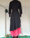 Black Cotton & Pink Embroided Long Kurti