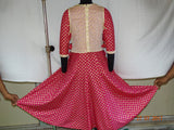 Pink & Golden Printed Anarkali Kurti