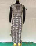 Grey Prined Strips Long Kurti